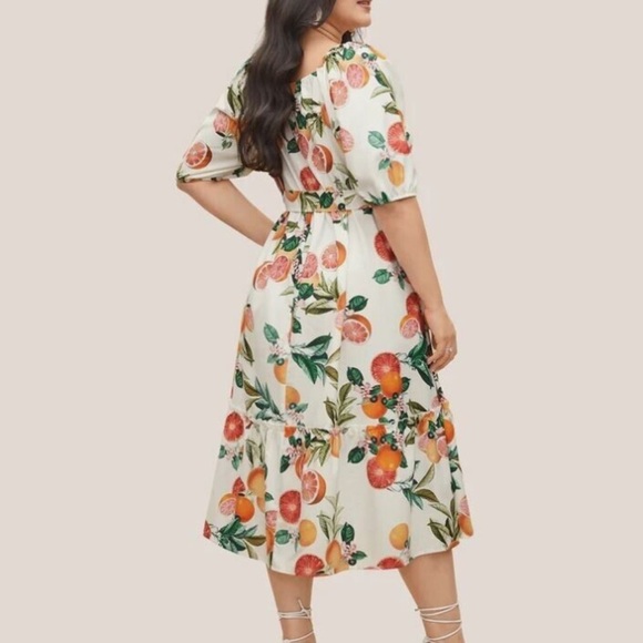 BloomChic Plus Size 2XL Floral Puff Sleeve Dress us18-20 - Picture 3 of 5